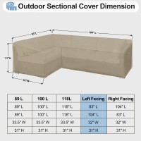 Outdoorlines Waterproof Outdoor Patio Sectional Cover - Uv Resistant & Windproof L-Shaped Patio Furniture Covers For Deck, Lawn And Backyard, 420D Heavy Duty Couch Cover, Left Facing, 83