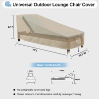 Outdoorlines Outdoor Waterproof Patio Chaise Lounge Chair Cover - Uv Resistant Lounger Covers Heavy Duty Weatherproof Patio Sofa Furniture Covers, 1 Pack, 78Wx35.5Dx33H Inches, Camel