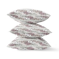 Lily Garden Stripes Broadcloth Indoor Outdoor Blown And Closed Pillow By Amrita Sen In Grey Pink