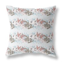 Lily Garden Stripes Broadcloth Indoor Outdoor Blown And Closed Pillow By Amrita Sen In Light Blue