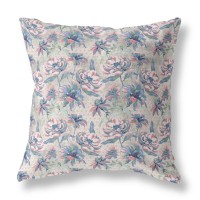 Roses Sprayed Stars Broadcloth Indoor Outdoor Blown And Closed Pillow By Amrita Sen In Green Pink