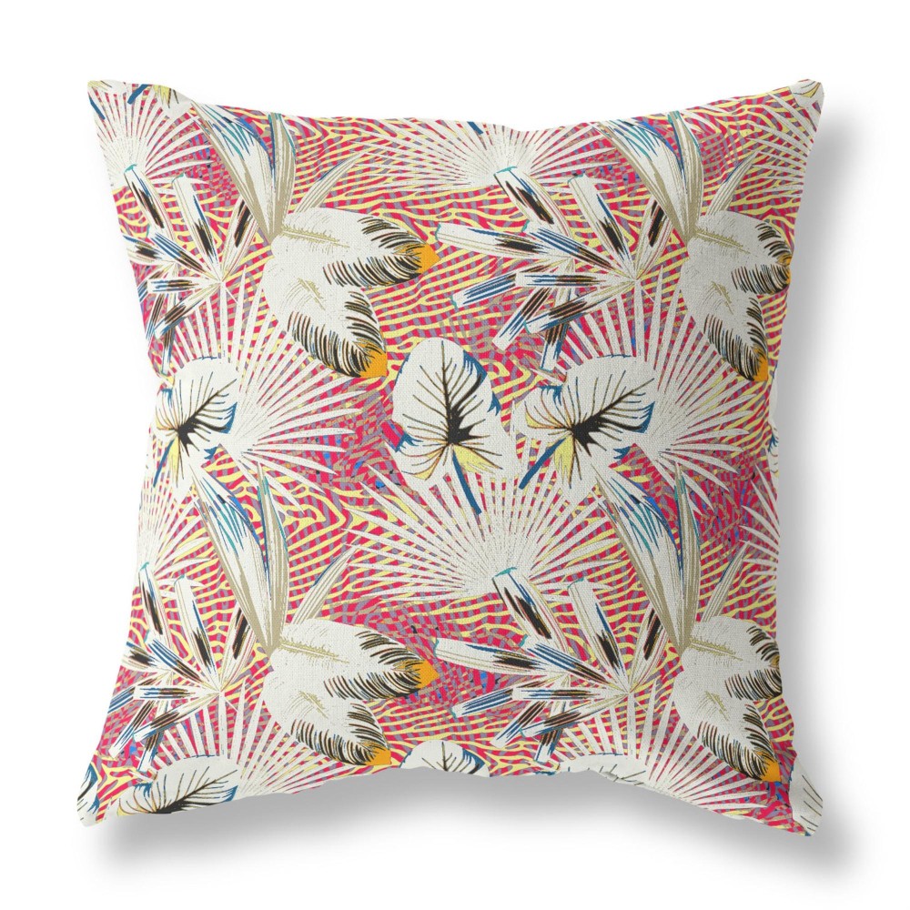 Plant Illusion Broadcloth Indoor Outdoor Blown And Closed Pillow By Amrita Sen In White Yellow Red