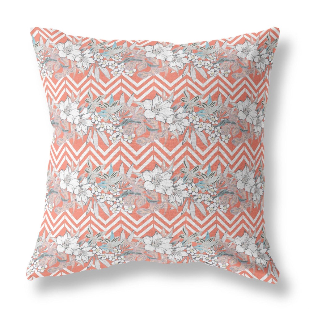 Lily Garden Stripes Broadcloth Indoor Outdoor Blown And Closed Pillow By Amrita Sen In Peach