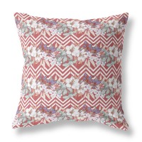 Lily Garden Stripes Broadcloth Indoor Outdoor Blown And Closed Pillow By Amrita Sen In Red White