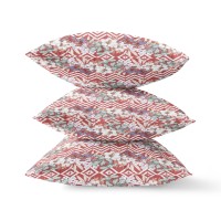Lily Garden Stripes Broadcloth Indoor Outdoor Blown And Closed Pillow By Amrita Sen In Red White