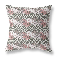 Lily Garden Stripes Broadcloth Indoor Outdoor Blown And Closed Pillow By Amrita Sen In Brown Pink
