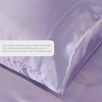 Satin Sheets King 4Piece Lavender Hotel Luxury Silky Bed Sheets Extra Soft 1800 Microfiber Sheet Set Wrinkle Fade Stain