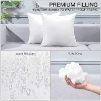 Otostar Premium Outdoor Pillow Inserts 20X20 Inch Set Of 4 Waterproof Throw Pillow Inserts Square Garden Patio Pillow Stuffer Form Decorative Outdoor Pillows For Couch Bed Sham Cushion Stuffer (White)