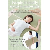 Bjdesign Japanese Tatami Mat (Igusa Mattress), Foldable, Rush Grass, Floor Sleeping Japanese Futon Mattress Meditation Yoga Zen (Twin Xl)