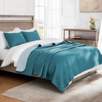 Exclusivo Mezcla Ultrasonic Reversible Full Queen Quilt Bedding Set With Pillow Shams Lightweight Quilts Queen Size Soft Bedsp