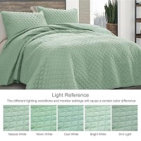 Exclusivo Mezcla Ultrasonic Reversible Twin Quilt Bedding Set With Pillow Sham Lightweight Quilts Twin Size Soft Bedspreads Be