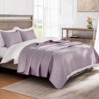 Exclusivo Mezcla Ultrasonic Reversible Full Queen Quilt Bedding Set With Pillow Shams Lightweight Quilts Queen Size Soft Bedsp