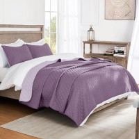 Exclusivo Mezcla Ultrasonic Reversible Full Queen Quilt Bedding Set With Pillow Shams Lightweight Quilts Queen Size Soft Bedsp