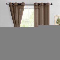 Hiasan Sheer Curtains For Bedroom With Tiebacks Light Filtering Airy Breathable Voile Drapes Lightweight Grommet Window Curtain