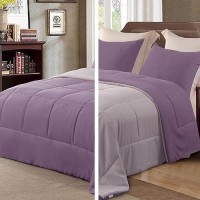 Exclusivo Mezcla Lightweight Reversible 2Piece Comforter Set All Seasons Down Alternative Comforter With 1 Pillow Sham Twin S