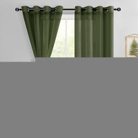 Hiasan Sheer Curtains For Living Room With Tieback Airy Breathable Voile Textured Drapes Light Filtering Grommet Window Curtain