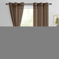 Hiasan Sheer Curtains For Bedroom With Tiebacks Light Filtering Breathable Voile Drapes Lightweight Grommet Window Curtains For