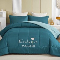 Exclusivo Mezcla Lightweight Reversible 3Piece Comforter Set All Seasons Down Alternative Comforter With 2 Pillow Shams King