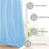 Hiasan Sheer Curtains 84 Inches Long With Tiebacks Light Filtering Semi Transparent Lightweight Voile Grommet Window Curtains F