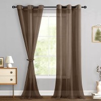 Hiasan Sheer Curtains For Bedroom With Tiebacks Light Filtering Breathable Voile Drapes Lightweight Grommet Window Curtains For