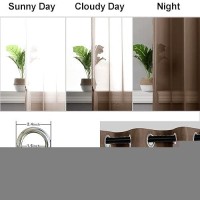 Hiasan Sheer Curtains For Bedroom With Tiebacks Light Filtering Breathable Voile Drapes Lightweight Grommet Window Curtains For