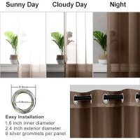 Hiasan Sheer Curtains For Bedroom With Tiebacks Grommet Light Filtering Lightweight Voile Textured Window Curtains For Living R