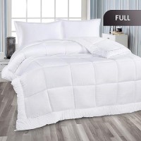 Utopia Bedding All Season Down Alternative Quilted Full Comforter  Duvet Insert With Corner Tabs  Machine Washable  Bed Comforter (White)