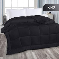 Utopia Bedding All Season Down Alternative Quilted King Comforter  Duvet Insert With Corner Tabs  Machine Washable  Bed Comforter (Black)