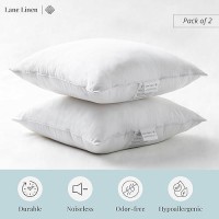 Lane Linen 18 X 18 Throw Pillow Insert Pack Of 2 White Down Alternative Pillow Inserts For Decorative Pillow Covers Throw Pi