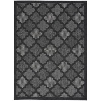 Nourison Easy Care Moroccan Charcoalblack 5 X 7 Area Rug Trellis Easy Cleaning Non Shedding Bed Room Living Room Dining