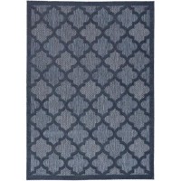 Nourison Easy Care Moroccan Navy Blue 5 X 7 Area Rug Trellis Easy Cleaning Non Shedding Bed Room Living Room Dining Room