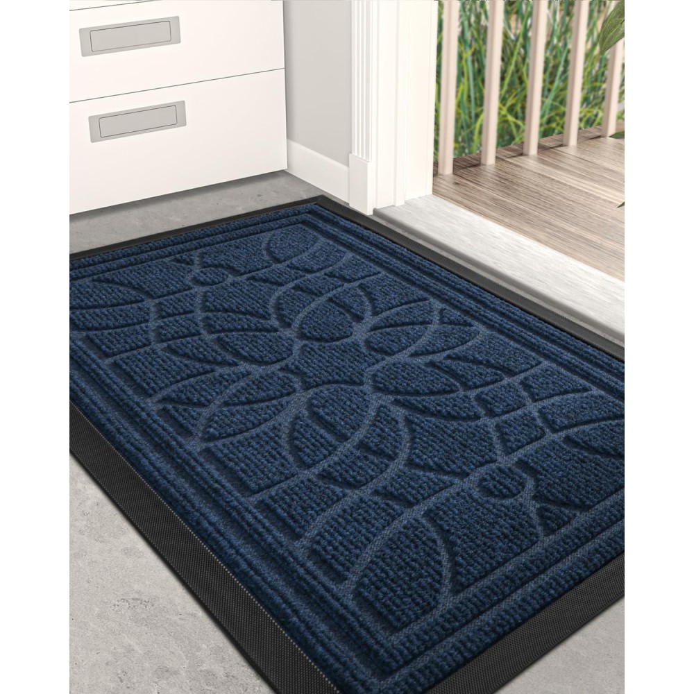 Dexi Front Door Mat Welcome Mat Heavy Duty Non Slip Low Profile Outside Doormat For Entryway Patio Garage High Traffic Areas