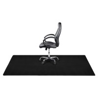 Desku Workstation Desk Chair Mats For Hard Floors, Home & Office Floor Protector, Easy To Clean, Stain-Resistant Vinyl Black, 46 Inches X 96 Inches, Made In The Usa