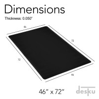 Desku Workstation Desk Chair Mats For Hard Floors, Home & Office Floor Protector, Easy To Clean, Stain-Resistant Vinyl Black, 46 Inches X 72 Inches, Made In The Usa