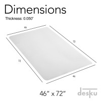 Desku Workstation Desk Chair Mats For Hard Floors, Home & Office Floor Protector, Easy To Clean, Stain-Resistant Vinyl Clear, 46 Inches X 72 Inches, Made In The Usa