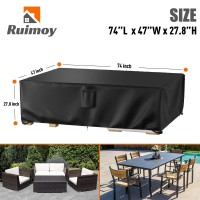 Ruimoy Patio Furniture Covers, Outdoor Furniture Cover Waterproof, General Purpose, Outside Table And Chair Covers, Heavy Duty 600D (74 Inch L X 47 Inch W X 27.8 Inch H)