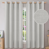 Bgment Curtains 63 Inch Length 2 Panels Set For Bedroom Grommet Thick Linen Look Burlap Textured Light Filtering Privacy Window