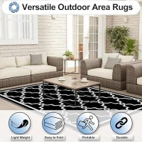 Outdoorlines Outdoor Reversible Rugs For Patio 9X12 Ft Outside Plastic Carpet Stain Uv Resistant Portable Rv Mat Straw Rug