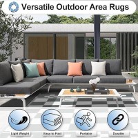 Outdoorlines Outdoor Reversible Rugs For Patio 4X6 Ft Plastic Area Rug Stain Uv Resistant Portable Rv Carpet Plastic Straw