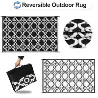 Outdoorlines Outdoor Reversible Rugs For Patio 6X9 Ft Outside Plastic Carpet Stain Uv Resistant Portable Rv Mat Straw Rug