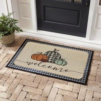 Welcome Fall Door Mat 17 X 29 Inch Seasonal Pumpkin Decorative Doormat Nonslip Rubber Rugs For Indoor Outdoor Entrance Floor