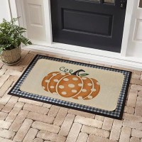 Fall Harvest Pumpkin Rug 17 X 29 Inch Seasonal Rustic Yard Lowprofile Decorative Door Mat For Indoor Outdoor Entrance Floor Do