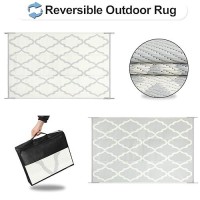 Outdoorlines Outdoor Plastic Area Rugs For Patio 9X12 Ft Reversible Outside Carpet Stain Uv Resistant Rv Mats Straw Rug Fo