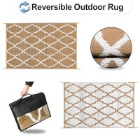 Outdoorlines Outdoor Plastic Area Rugs For Patio 6X9 Ft Reversible Outside Carpet Stain Uv Resistant Rv Mats Straw Rug For