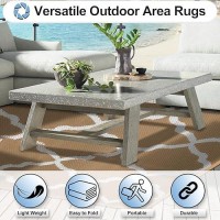 Outdoorlines Outdoor Plastic Area Rugs For Patio 6X9 Ft Reversible Outside Carpet Stain Uv Resistant Rv Mats Straw Rug For