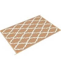 Outdoorlines Outdoor Plastic Area Rugs For Patio 6X9 Ft Reversible Outside Carpet Stain Uv Resistant Rv Mats Straw Rug For