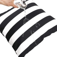 Famibay Outdoor Lumbar Pillow Covers Waterproof Black And White Patio Throw Pillow Covers For Couch All Weather Modern Stripe Pillow Covers For Patio Furniture Porch Couch Bench (Set Of 2,12X20 Inch)