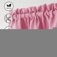 Hiasan Pink Valance Curtains For Kitchen Blackout Thermal Insulated Rod Pocket Window Valances 42 X 18 Inches Length 1 Panel