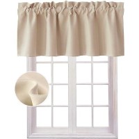 Hiasan Blackout Valance Curtains For Solid Room Darkening Rod Pocket Valances For Windows 42 X 12 Inches Length Biscotti Beige