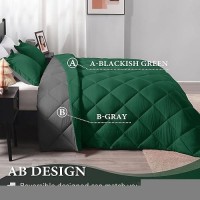 Downluxe Twin Comforter Set Dark Green And Grey Twin Comforter Soft Bedding Sets For All Seasons 2 Pieces 1 Comforter 66